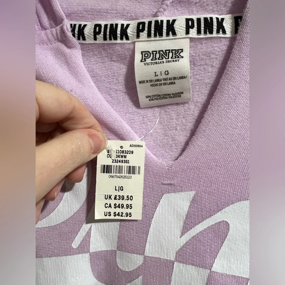 NWT VS PINK Victoria Secret light‎ purple lavender pullover sweatshirt L large - Picture 4 of 5